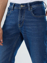 Men Kano Jeans Slim Fit Mid Blue Low Rise