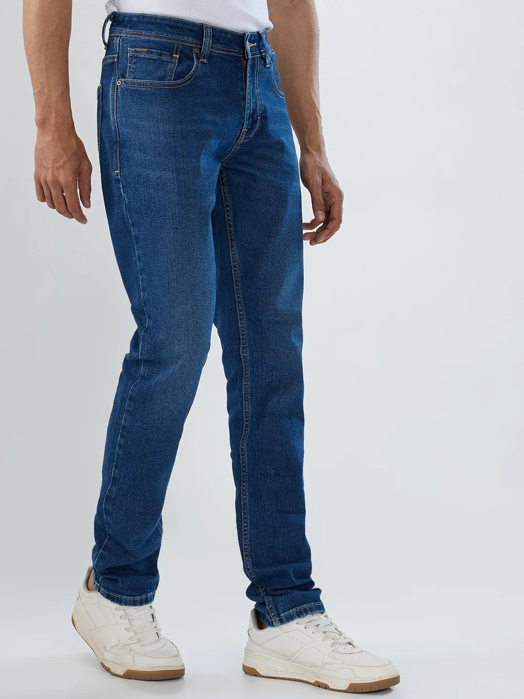 Men Kano Jeans Slim Fit Mid Blue Low Rise