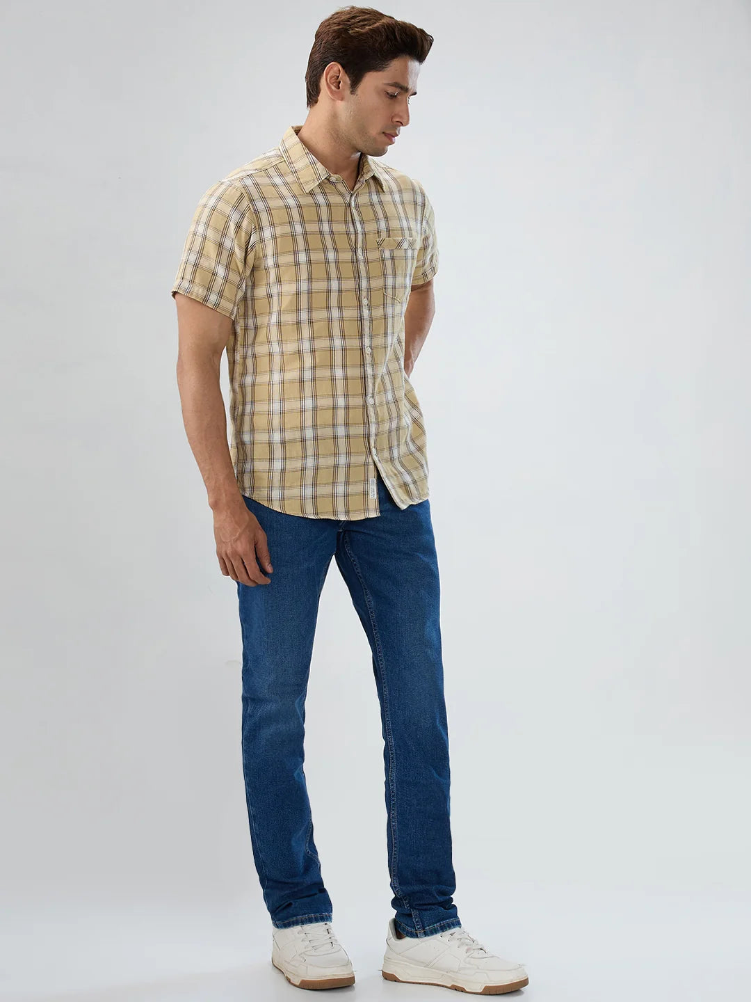 Men Kano Jeans Slim Fit Mid Blue Low Rise