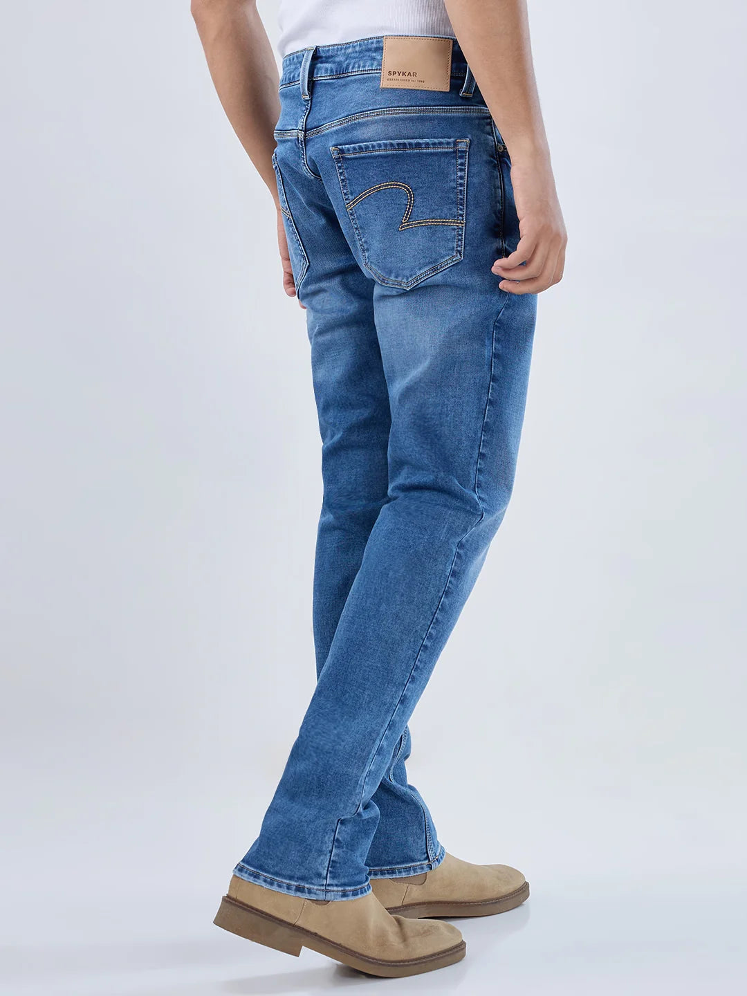 Men Kano Jeans Slim Fit Mid Blue Low Rise