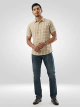 Men Kano Jeans Slim Fit Vintage Brown Low Rise