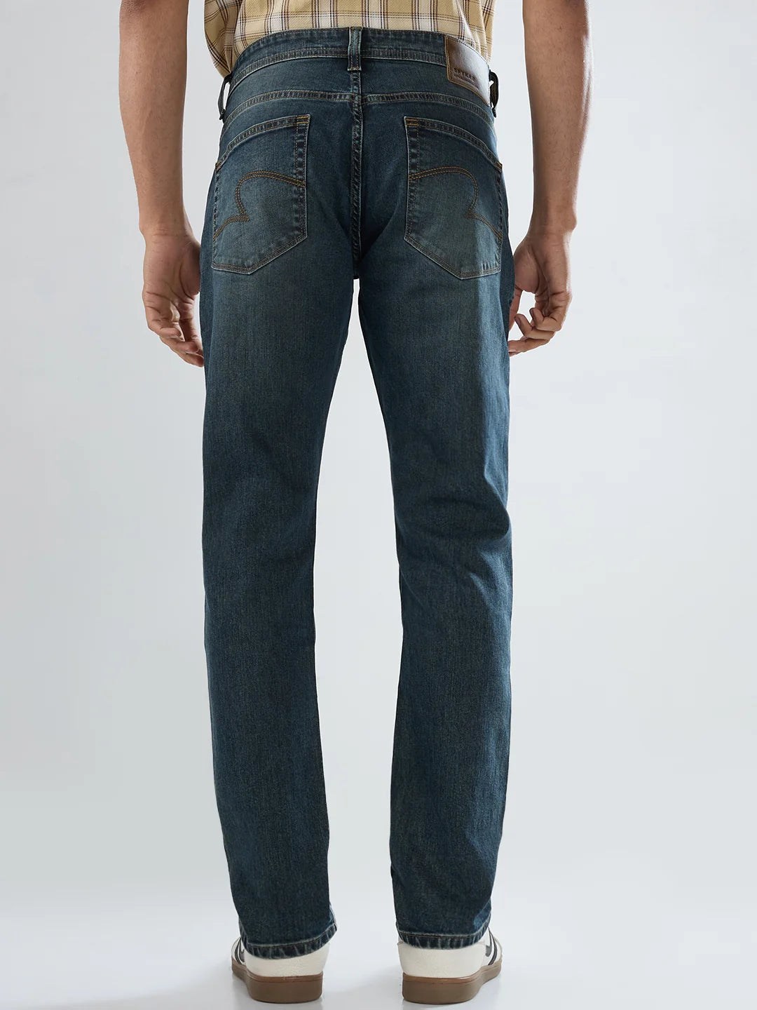 Men Kano Jeans Slim Fit Vintage Brown Low Rise