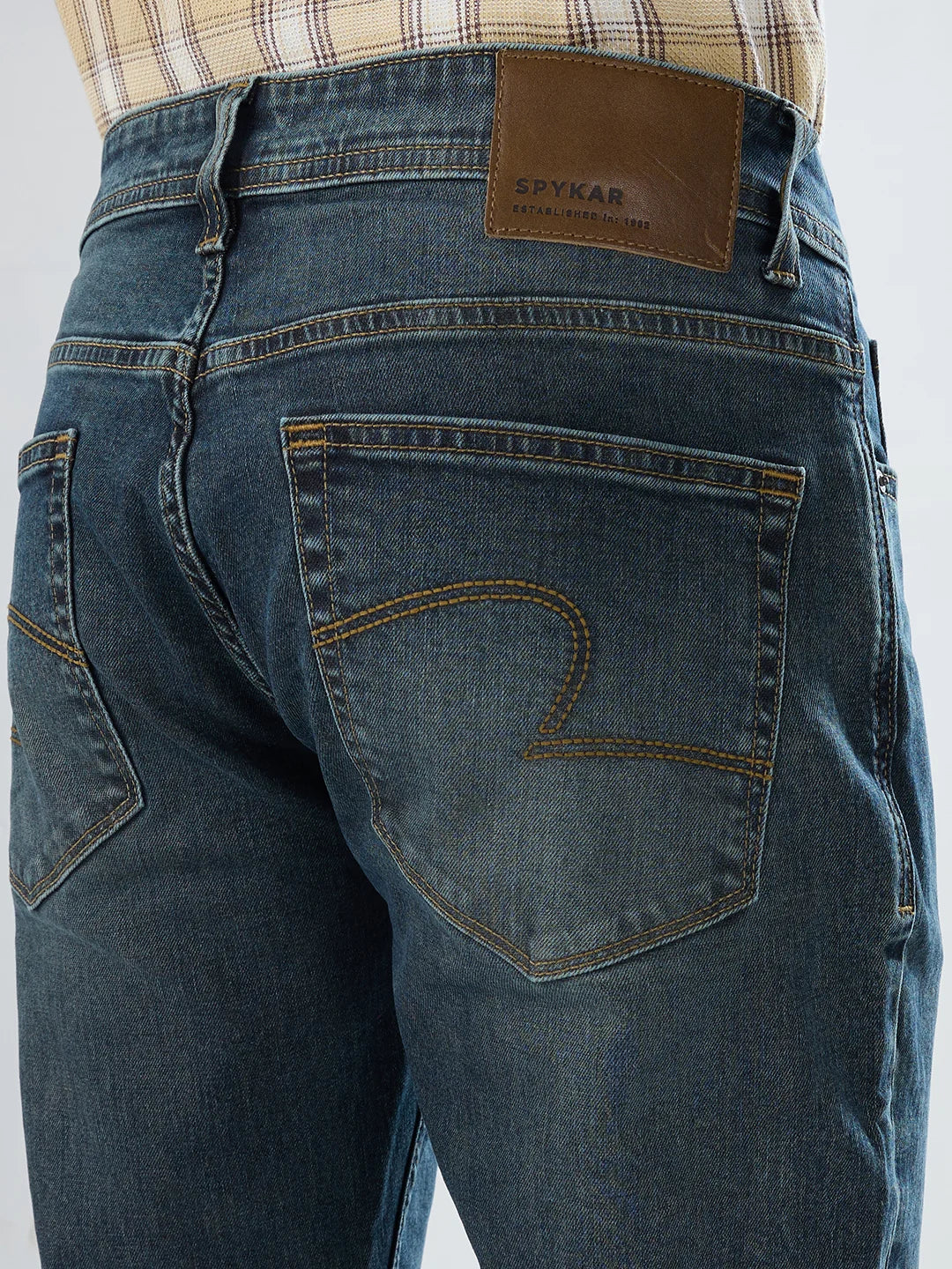 Men Kano Jeans Slim Fit Vintage Brown Low Rise