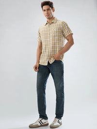 Men Kano Jeans Slim Fit Vintage Brown Low Rise