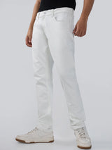 Men Kano Jeans Slim Fit White Low Rise