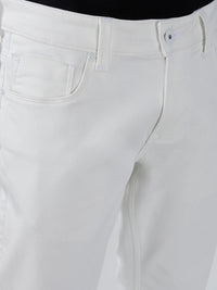 Men Kano Jeans Slim Fit White Low Rise