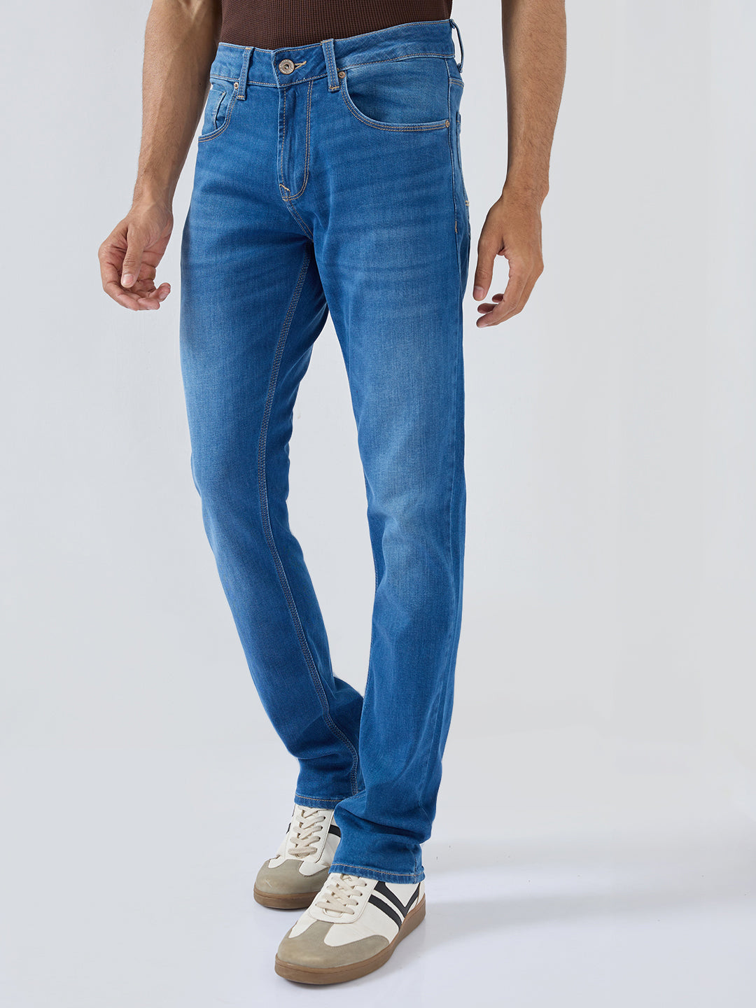 Men Nico Jeans Slim Fit Mid Blue Low Rise