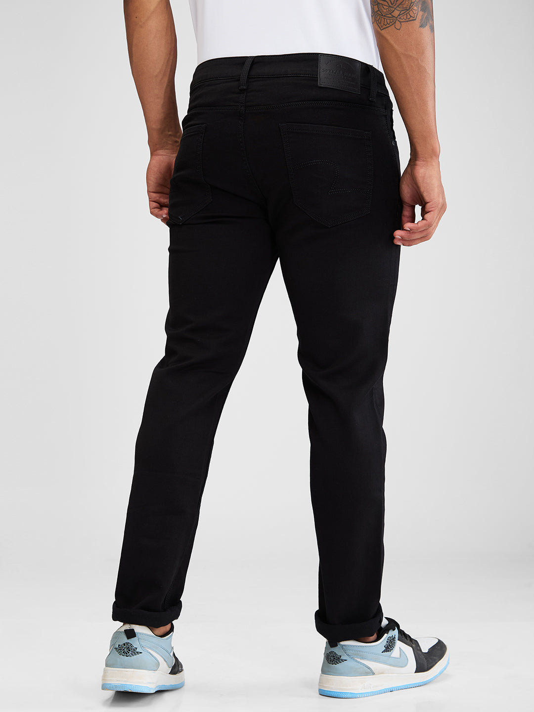 Spykar Black Skinny Slim Fit Low Rise Jeans For Men