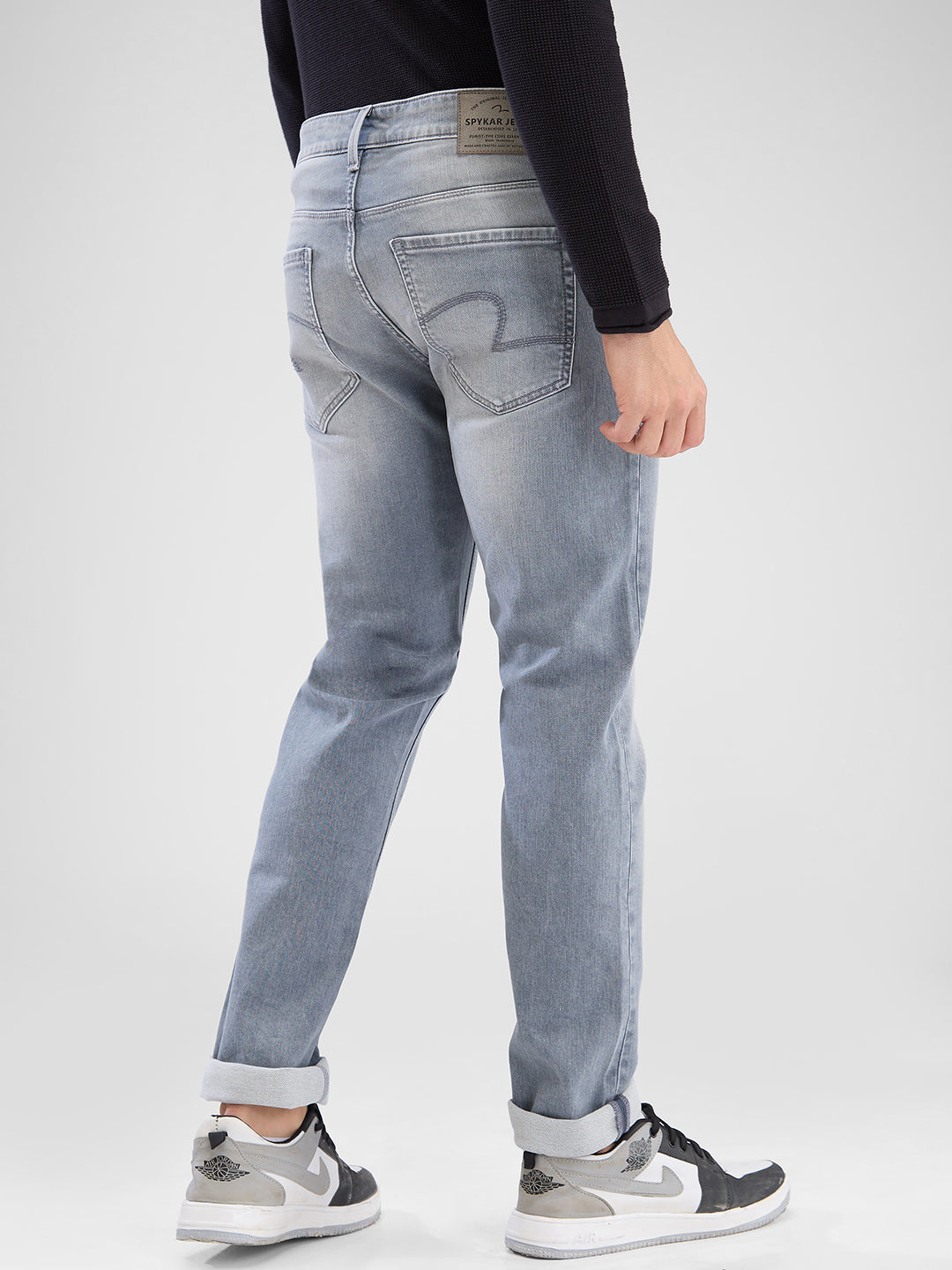 Spykar Grey Slim Fit Jeans For Men