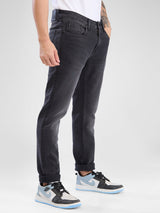 Men Kano Jeans Slim Fit Black Low Rise