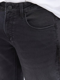 Men Kano Jeans Slim Fit Black Low Rise