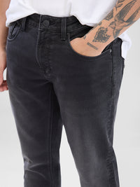 Men Kano Jeans Slim Fit Black Low Rise