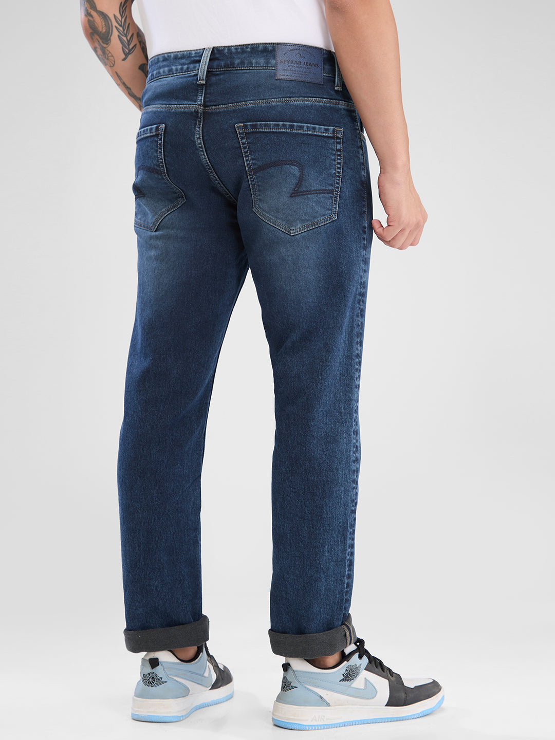 Spykar Dark Blue Slim Fit Jeans For Men