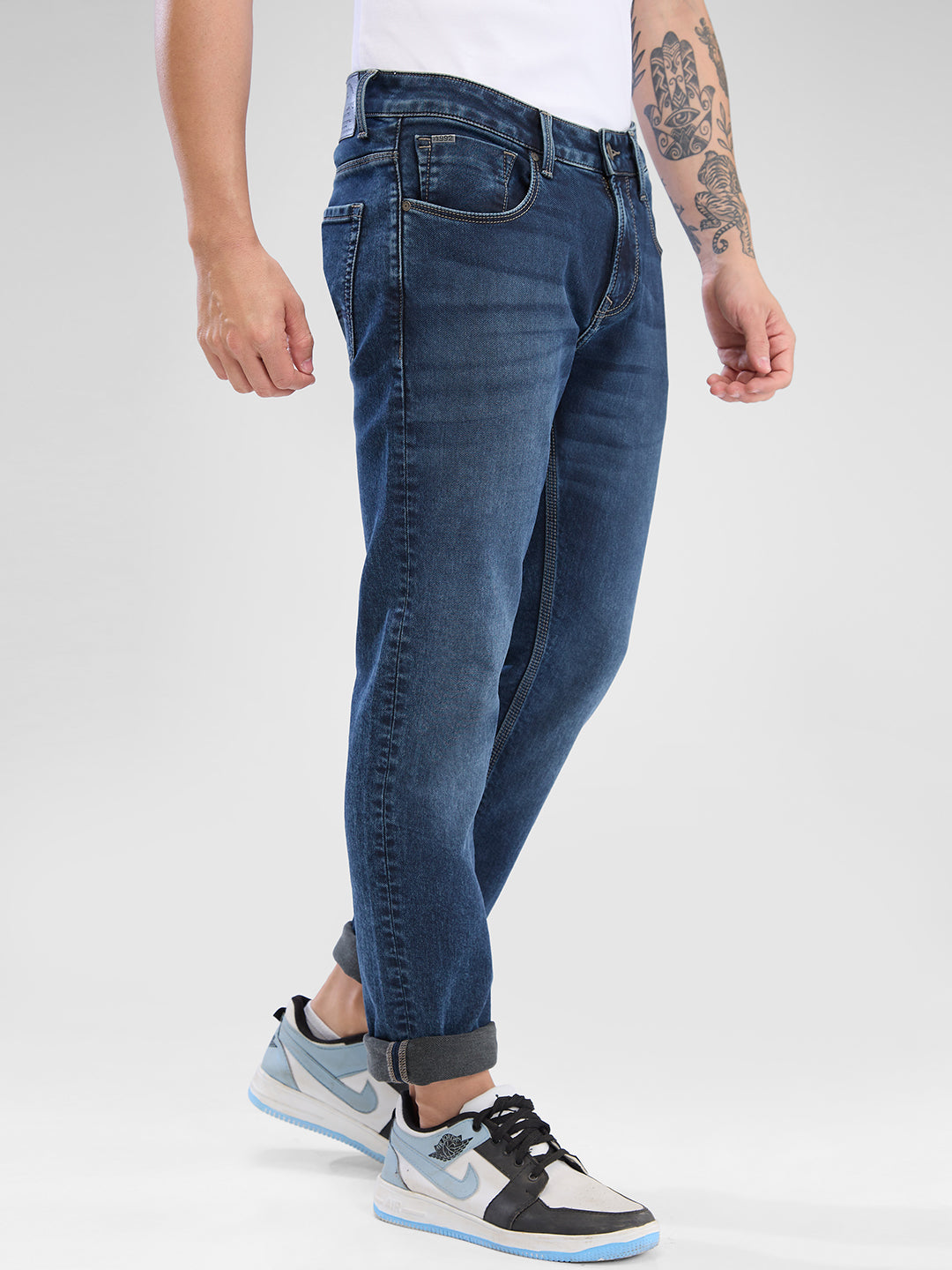 Spykar Dark Blue Slim Fit Jeans For Men