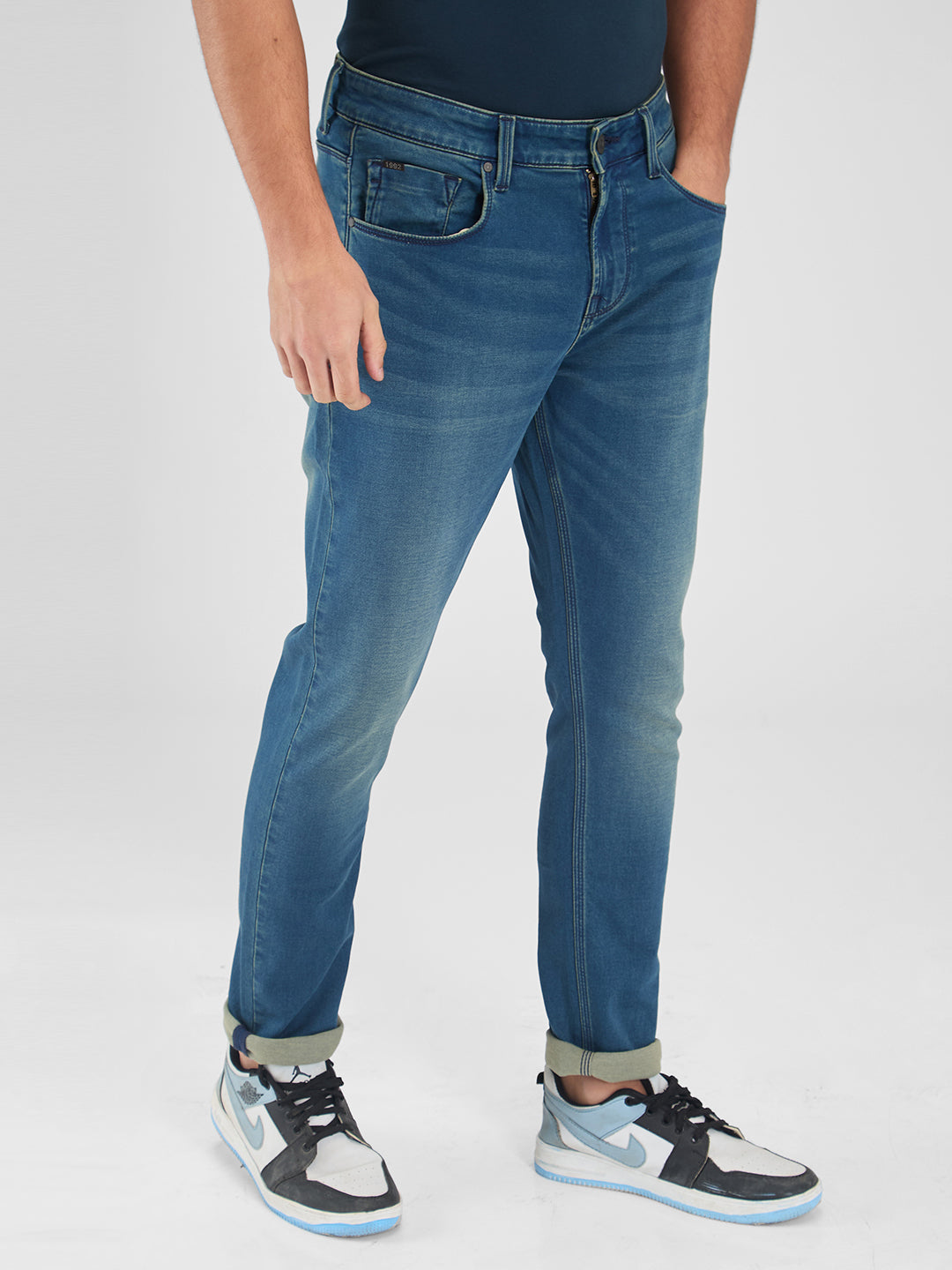 Spykar Blue Skinny Slim Fit Low Rise Jeans For Men