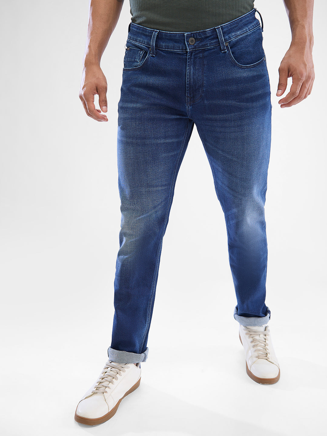 Spykar Dark Blue Slim Fit Jeans For Men