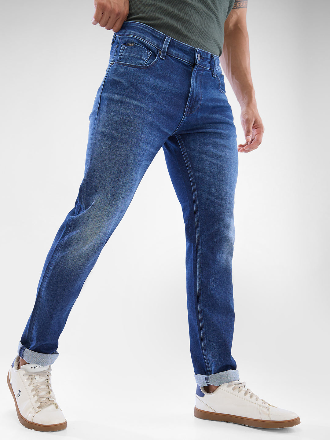 Spykar Dark Blue Slim Fit Jeans For Men