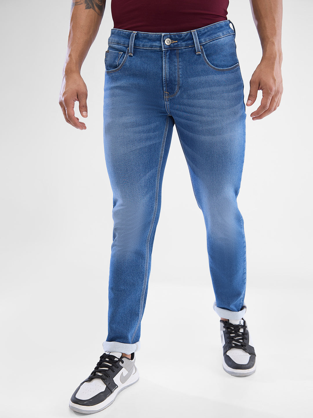 Spykar Light Blue Slim Fit Jeans For Men