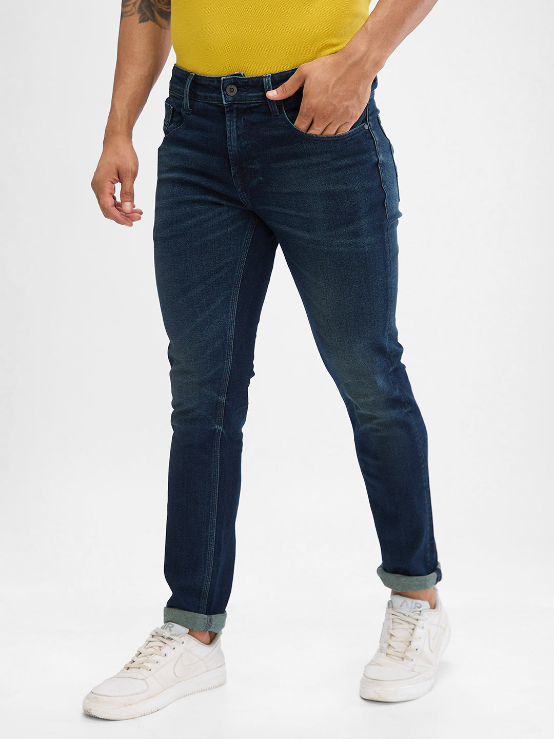 Spykar Dark Blue Slim Fit Jeans For Men