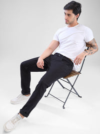 Men Kano Jeans Slim Fit Black Low Rise