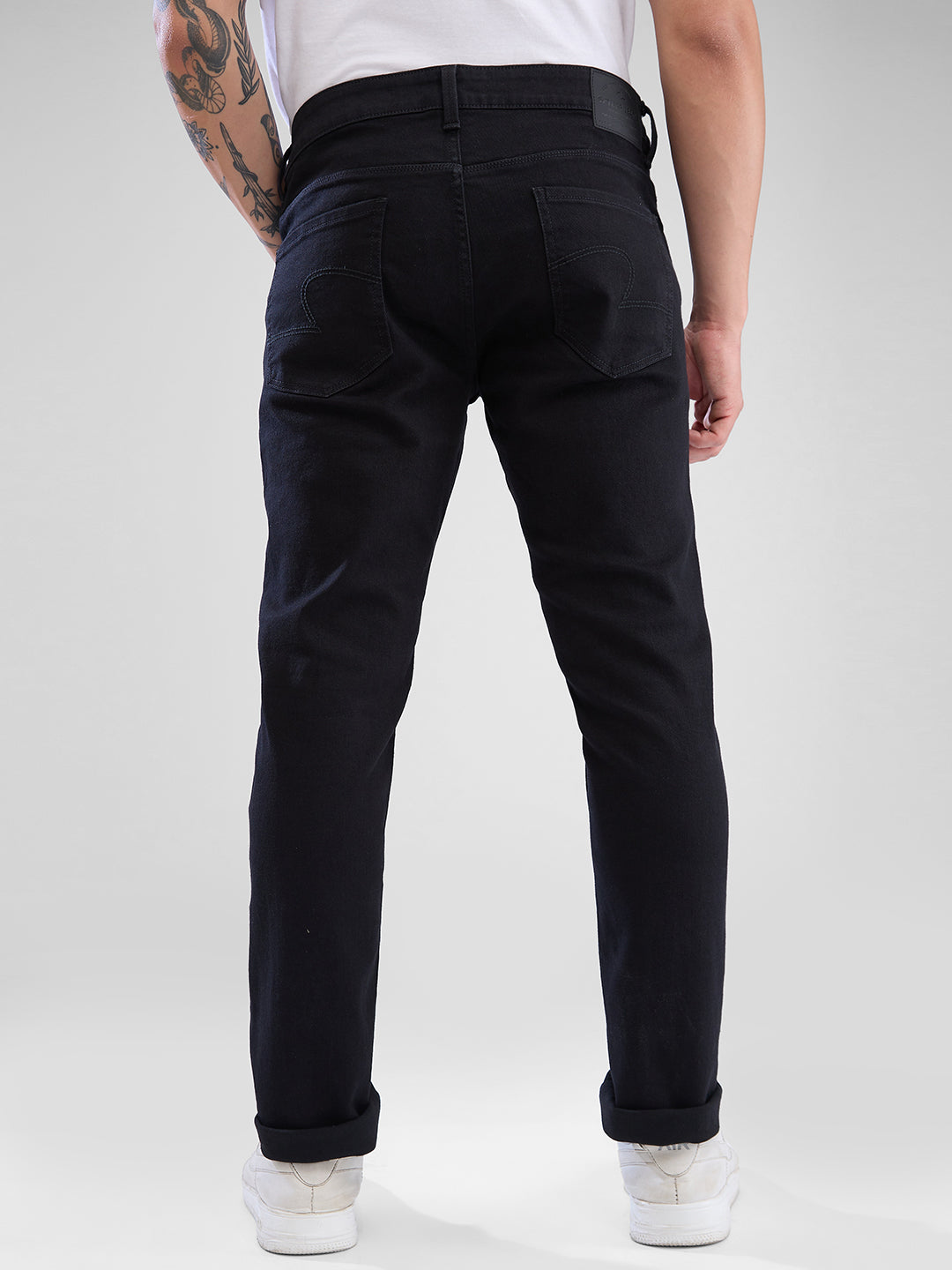 Men Kano Jeans Slim Fit Black Low Rise