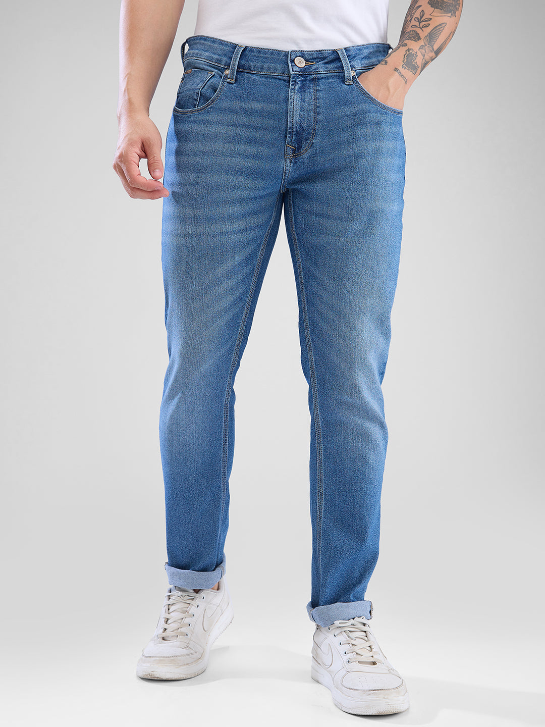 Spykar Light Blue Slim Fit Jeans For Men