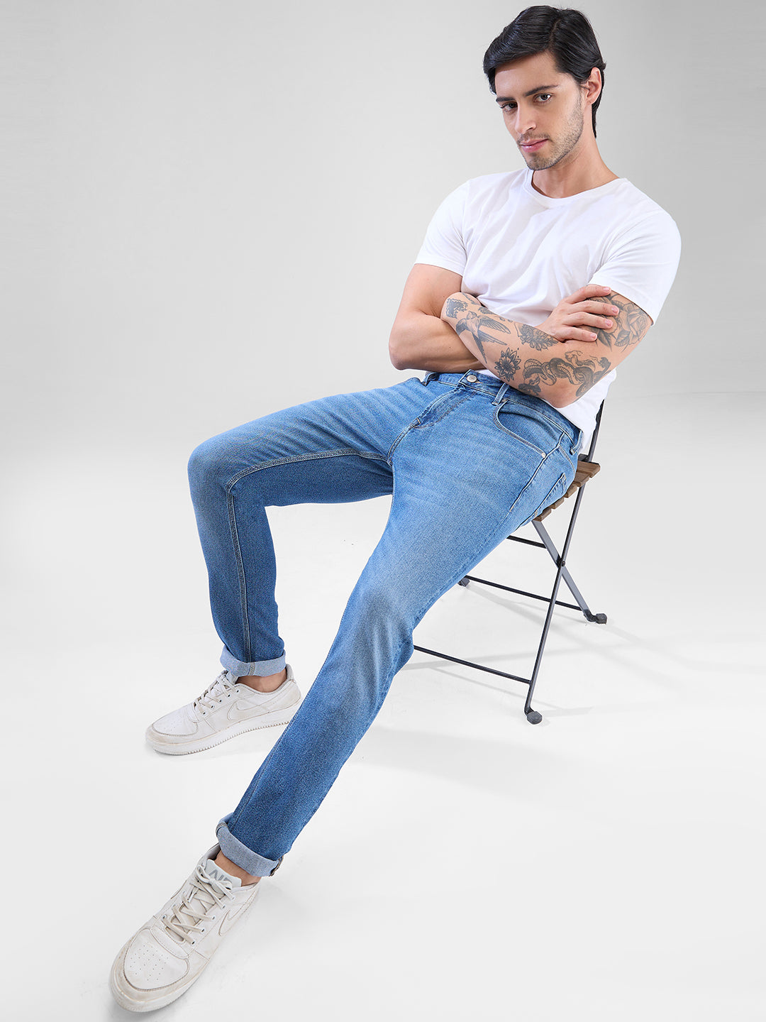 Spykar Light Blue Slim Fit Jeans For Men