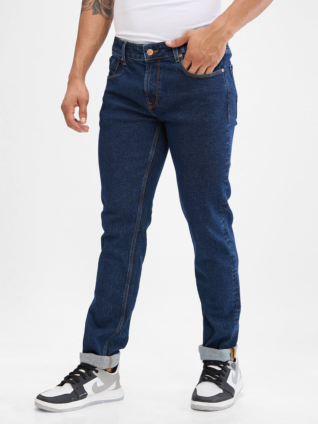 Spykar Raw Blue Slim Fit Jeans For Men