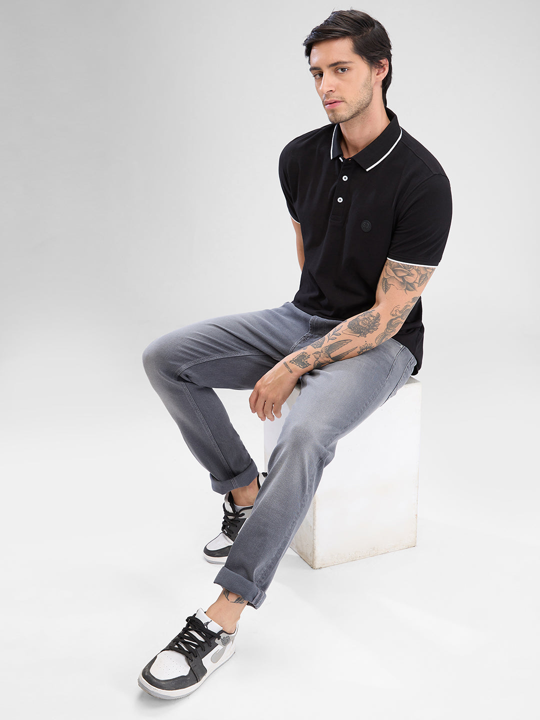 Spykar Grey Slim Fit Jeans For Men