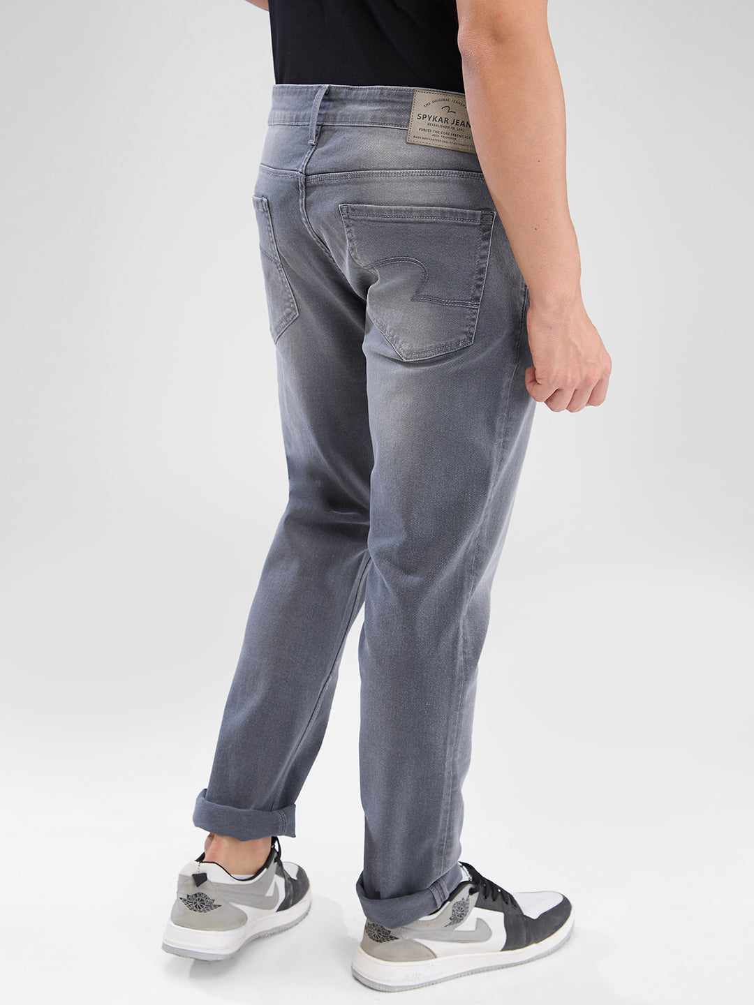 Spykar Grey Slim Fit Jeans For Men