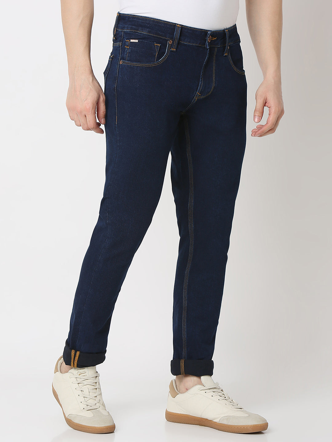 Men Kano Jeans Slim Fit Blue Low Rise