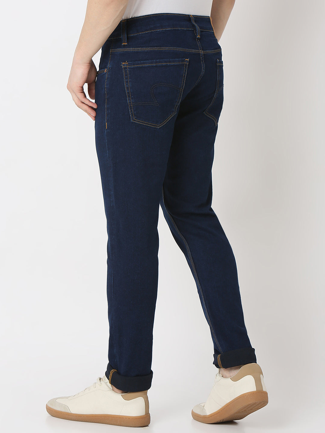Men Kano Jeans Slim Fit Blue Low Rise
