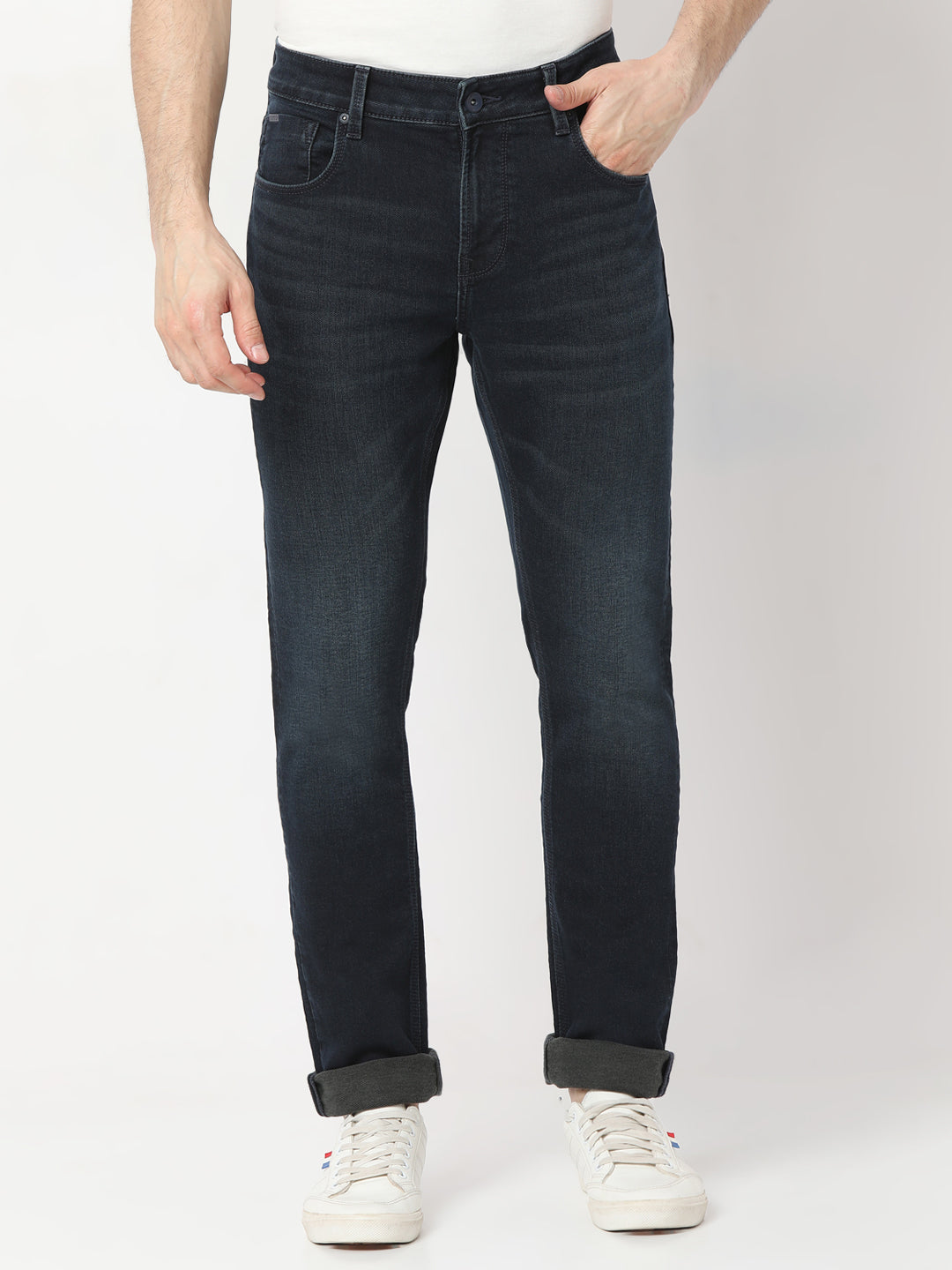 Spykar Slim Fit Low-Rise Light Fade Stretchable Jeans For Men