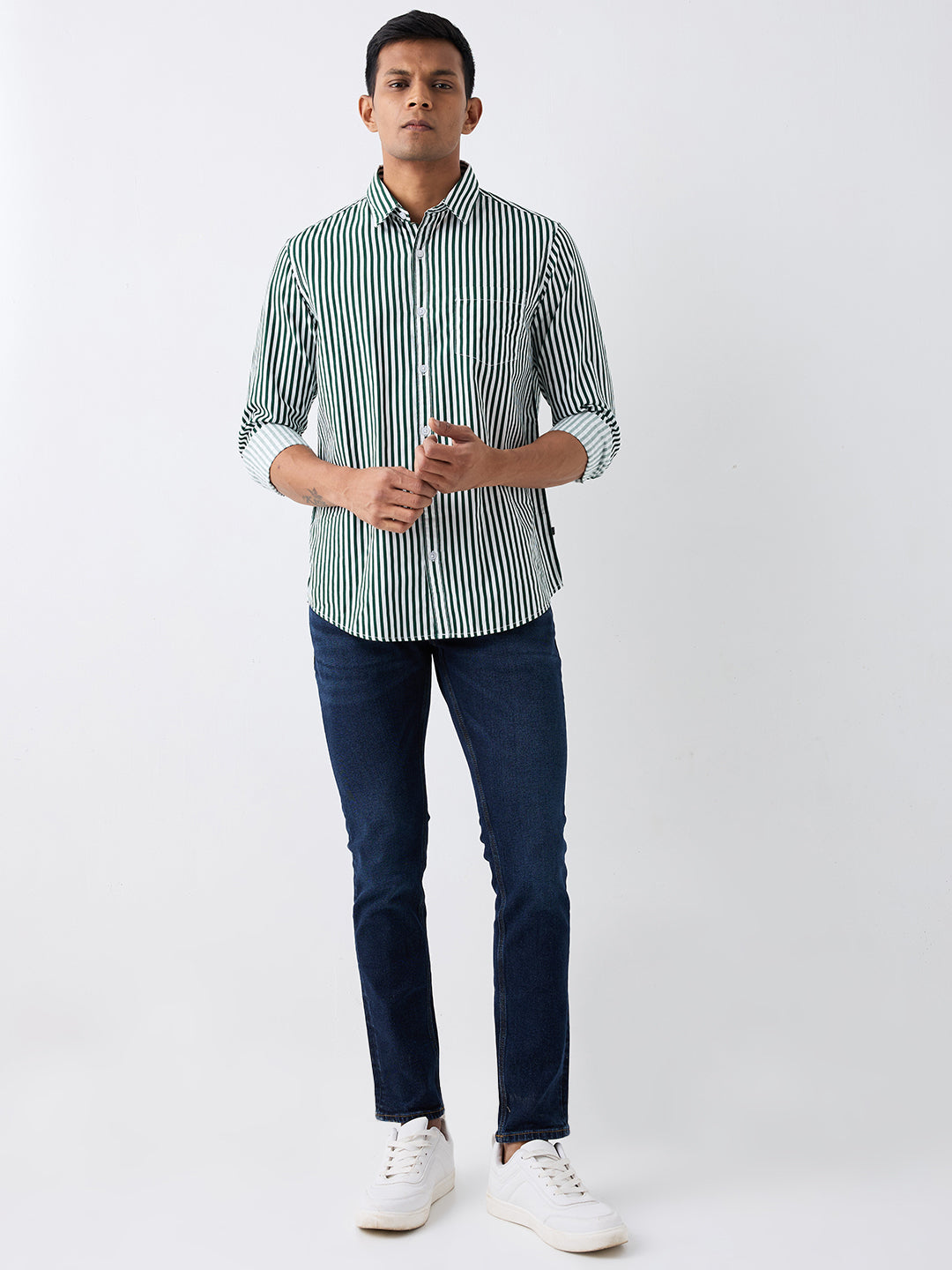 Spykar Dark Blue Low Rise Slim Fit Casual Jeans For Men
