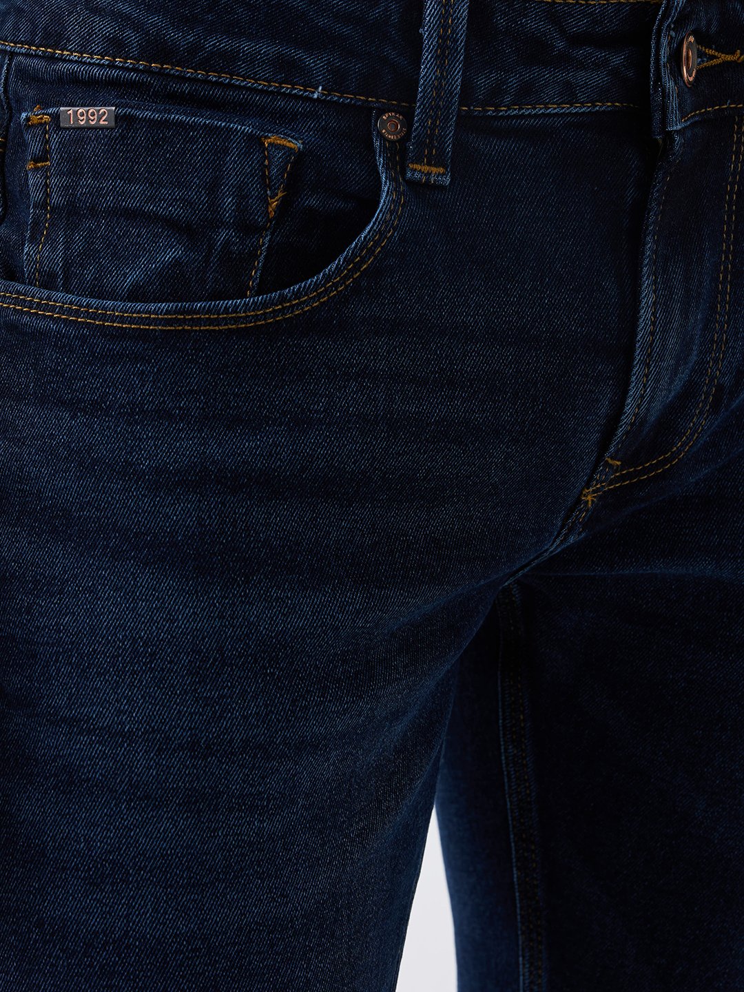 Spykar Dark Blue Low Rise Slim Fit Casual Jeans For Men