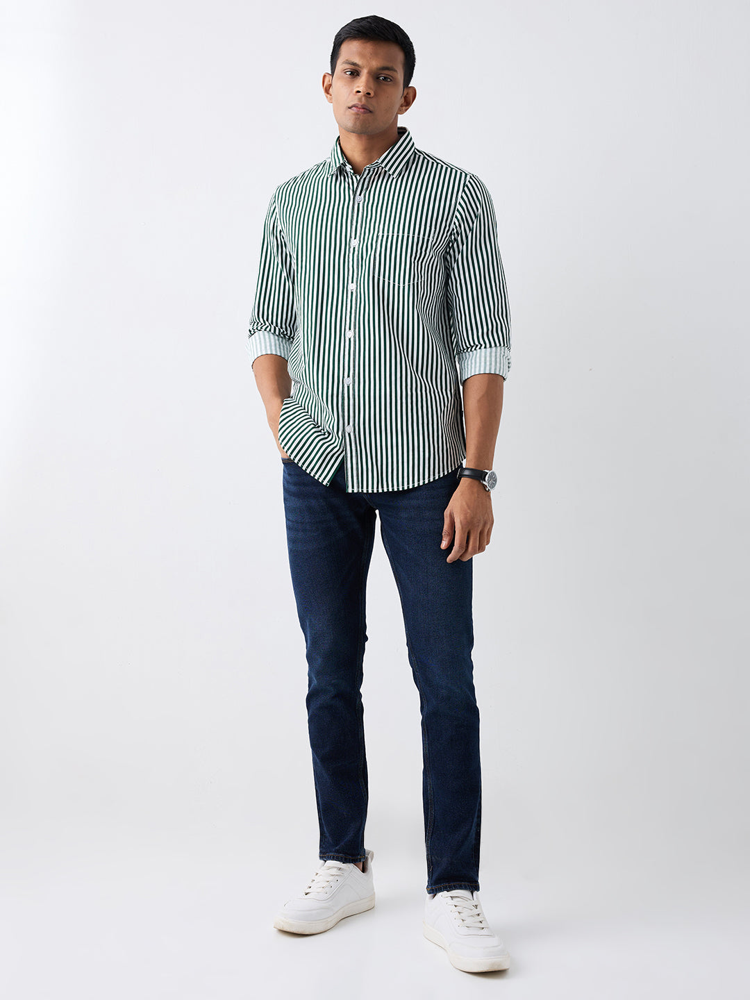 Spykar Dark Blue Low Rise Slim Fit Casual Jeans For Men