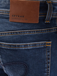 Men Jeans Slim Fit Dark Blue Low Rise