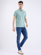 Men Jeans Slim Fit Dark Blue Low Rise