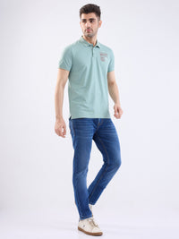 Men Jeans Slim Fit Dark Blue Low Rise