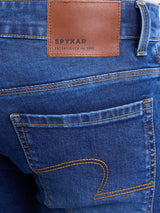Men Jeans Slim Fit Dark Blue Low Rise