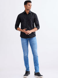 Men Jeans Slim Fit Light Blue Low Rise