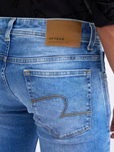 Men Jeans Slim Fit Light Blue Low Rise