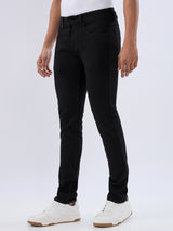 Men Kano Jeans Slim Fit Black Low Rise