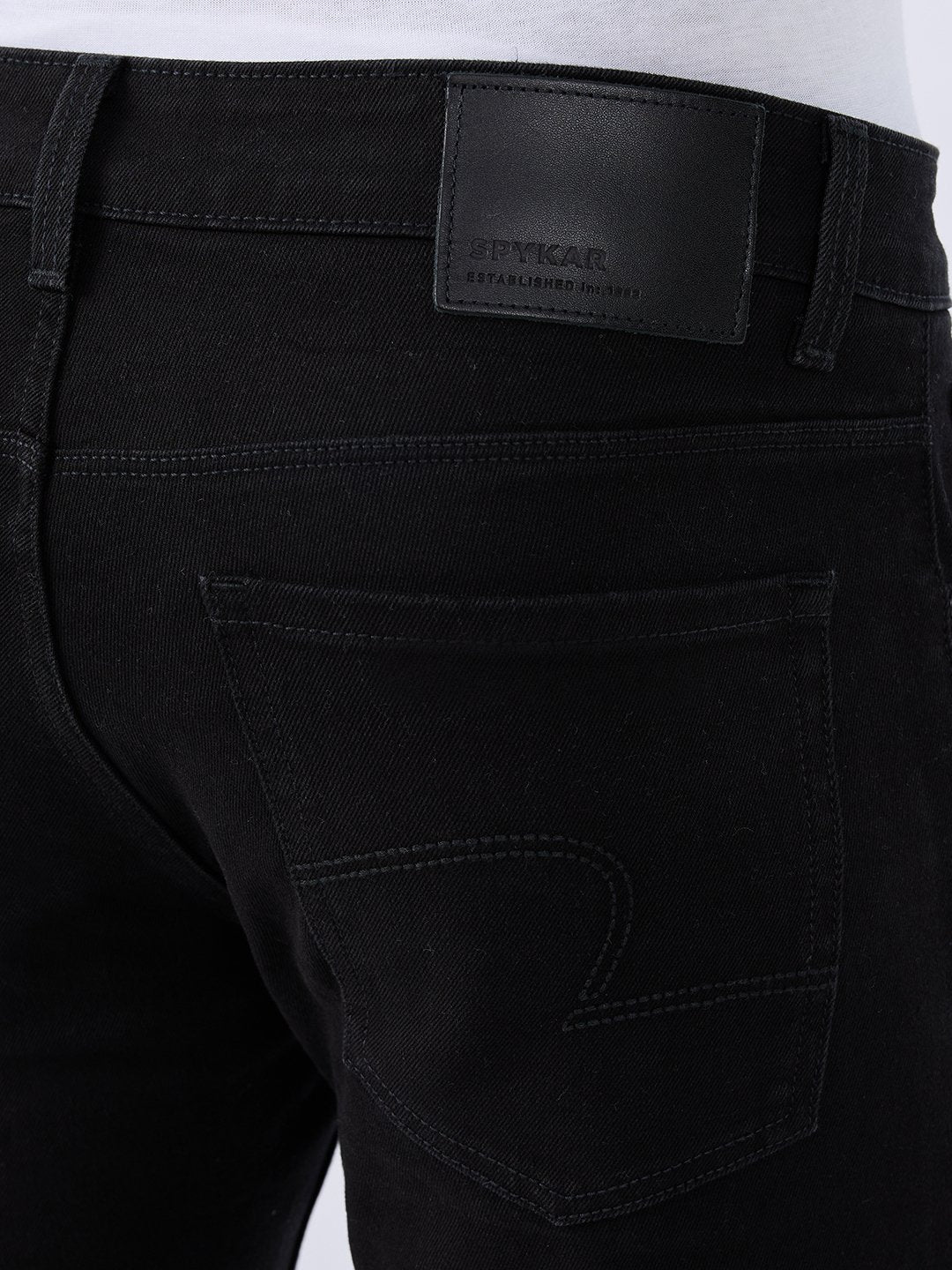 Spykar Black Slim Fit Low Rise Jeans For Men
