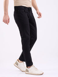 Men Jeans Slim Fit Black Low Rise