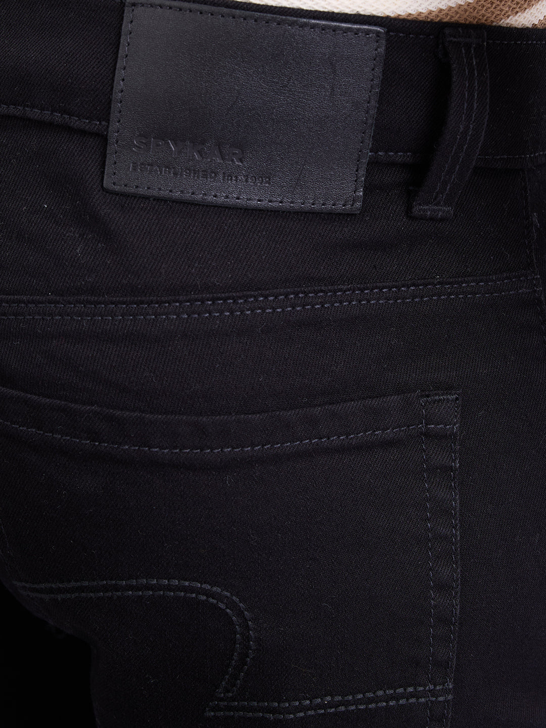 Men Jeans Slim Fit Black Low Rise