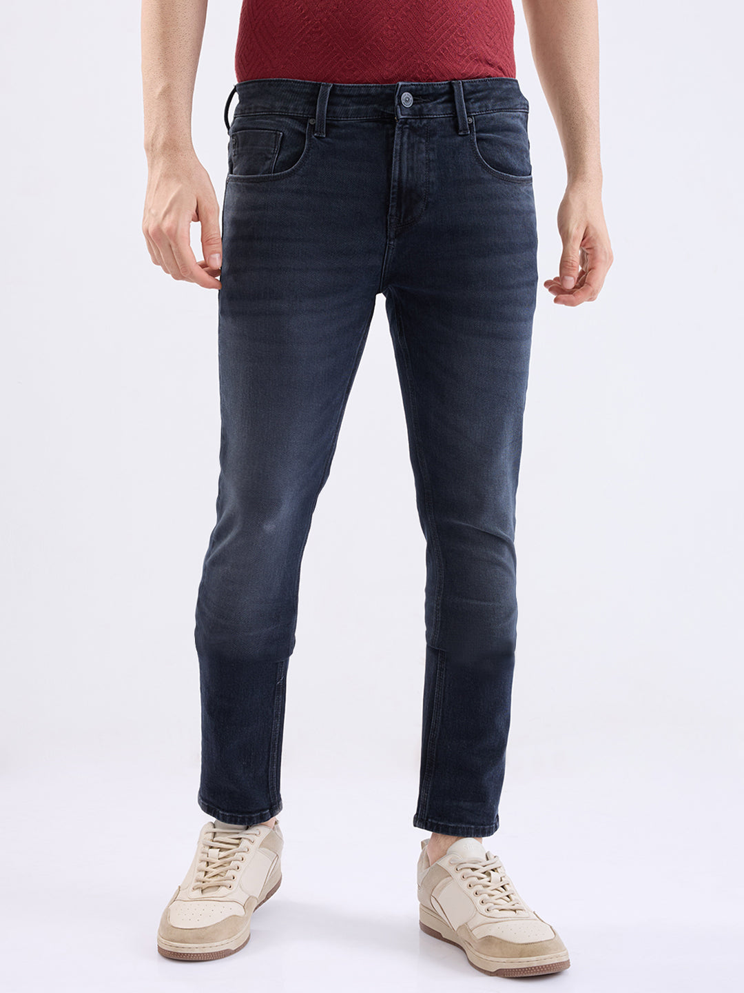 Spykar Carbon Black Low Rise Slim Fit Casual Jeans For Men