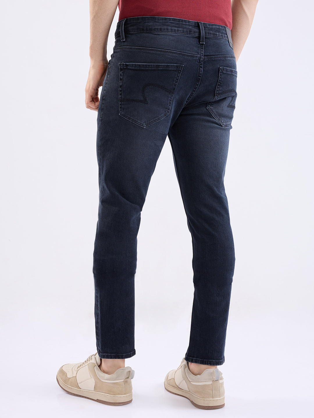 Spykar Carbon Black Low Rise Slim Fit Casual Jeans For Men