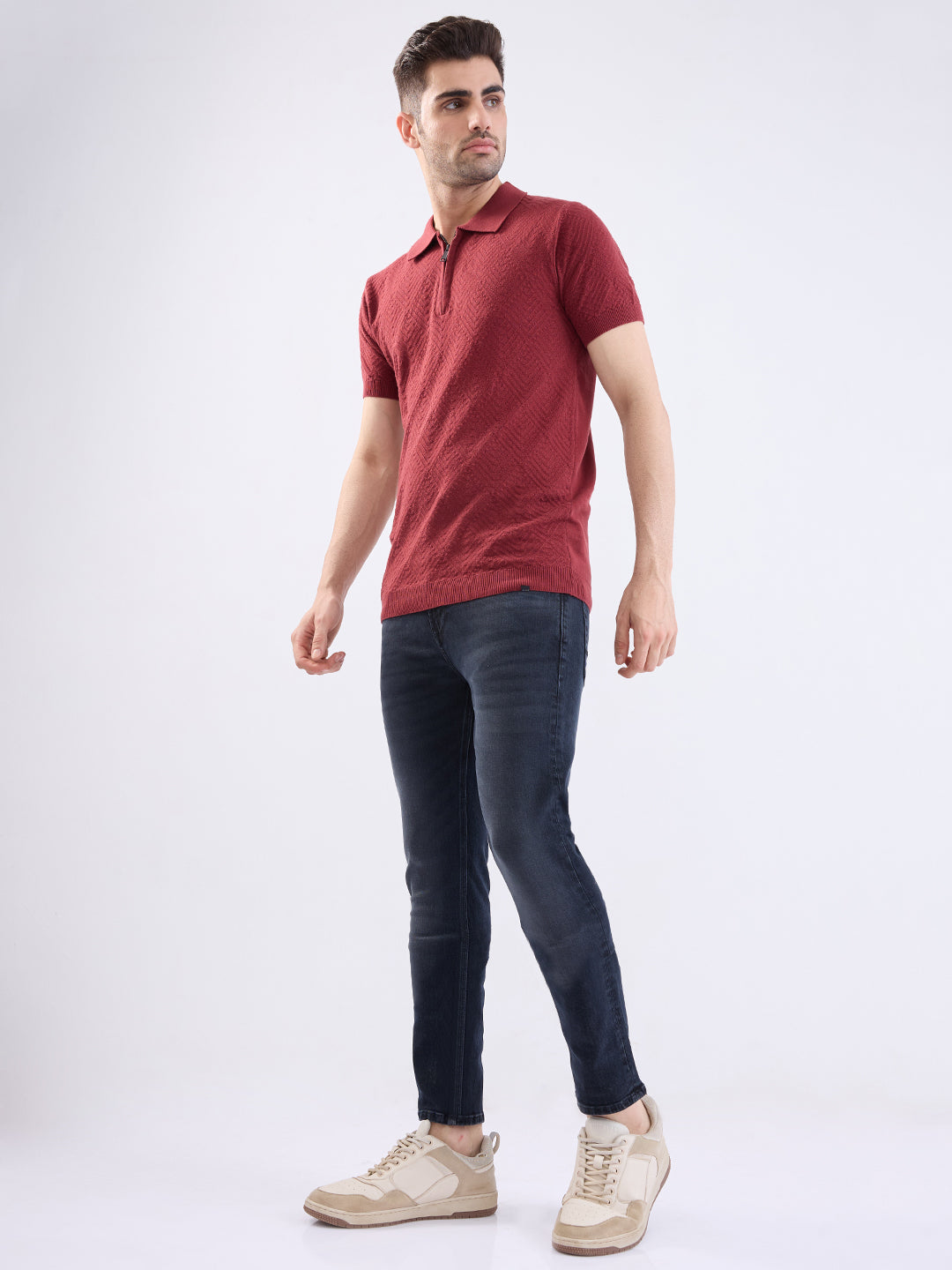 Men Jeans Slim Fit Black Low Rise