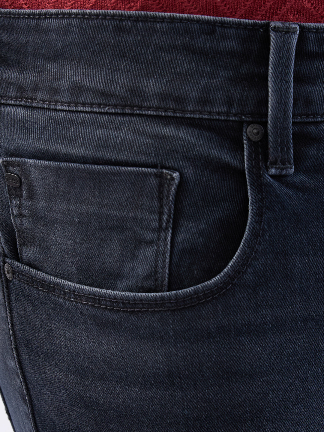 Men Jeans Slim Fit Black Low Rise